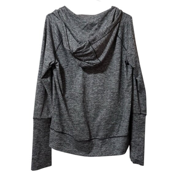 Athleta Jacket Women Medium Gray Black Heather Hoodie Full Zip Running Athletic - Picture 2 of 11